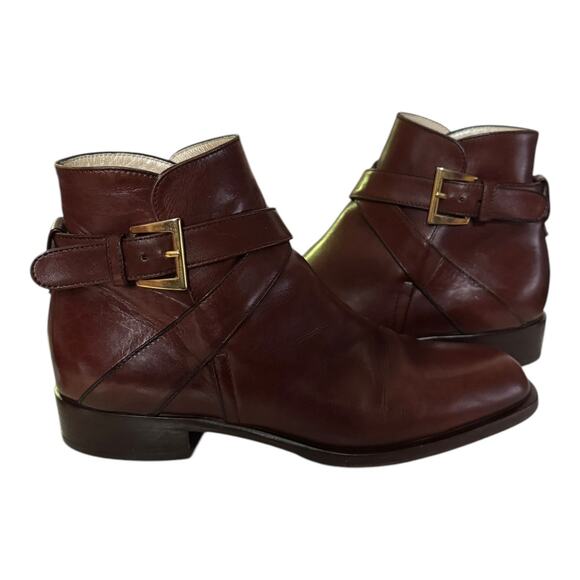 Bally Bickford Brown Leather Ankle Strap Boots Size 5½ M Made in Italy - Picture 3 of 16